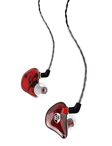 BASN BsingerBC100 Singer Headphones with MMCX Detachable Cable, Noise Cancelling In-Ear Monitor Earphones (Wine Red)