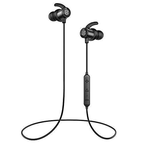 SoundPEATS Magnetic Wireless Earbuds Bluetooth Headphones Sport In-Ear IPX 5 Sweatproof Earphones with Mic (black)