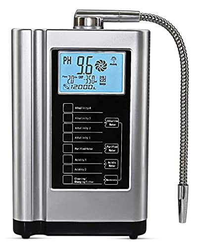 AquaGreen Alkaline Water Ionizer Machine AG7.0, Home Filtration System Produces pH 4-10.5 Water, 7 Water Settings, Up to -570mV ORP, 6000L Per Filter, Silver