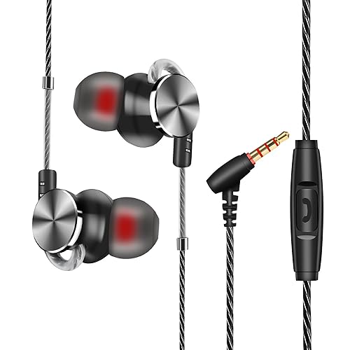 AOKII Earphones with Microphone, In Ear Headphones Wired Earbuds for iPhone Android Windows,Magnet Attraction Earphones